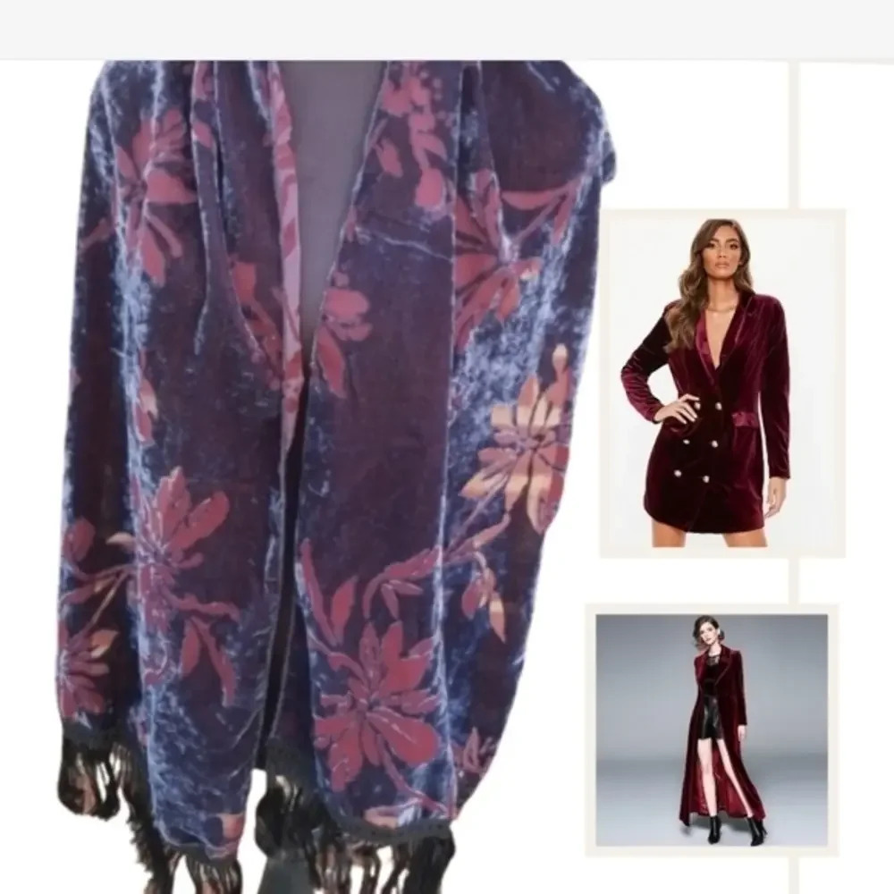 Velvet burn out‎ scarf